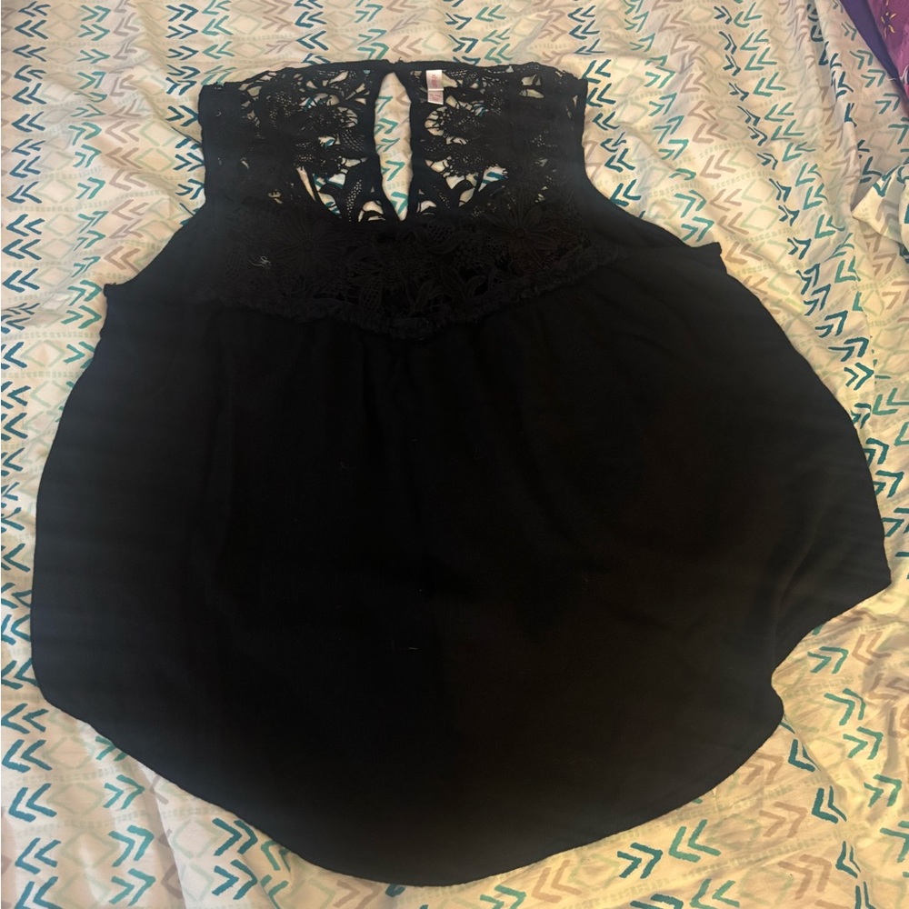 Xhilaration Black Lace Detail Blouse